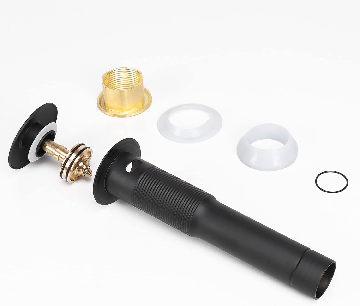 NearMoon Drenaje para lavabo de baño con desbordamiento, drenaje desplegable de acero inoxidable 304 con cesta coladora desmontable,