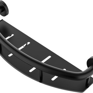 Estante de barra de ducha negro de 18 pulgadas, barra de agarre de acero inoxidable, estante de agarre para champú, estantes de baño de montaje en Estante de barra de ducha negro de 18 pulgadas, barra de agarre de acero inoxidable, estante de agarre para champú, estantes de baño de montaje en