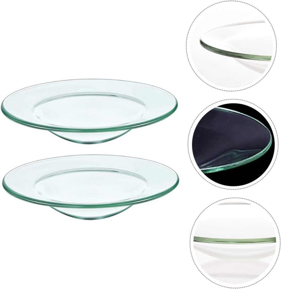 2 piezas de almohadilla calentador de aceite de placa de cera derretimiento calentador de plato calentador de cera de vidrio bandeja de servir