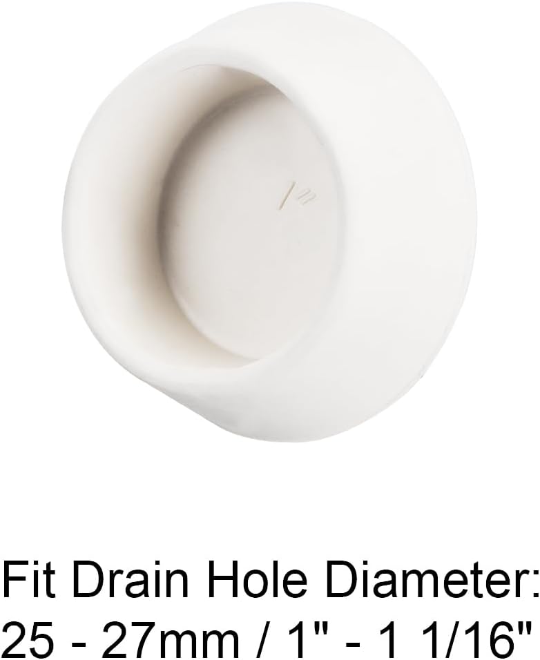 uxcell Tapón de goma para fregadero, tapón de drenaje blanco para drenaje de 1 a 1 18 pulgadas con anillo colgante para bañera, cocina y baño, 3