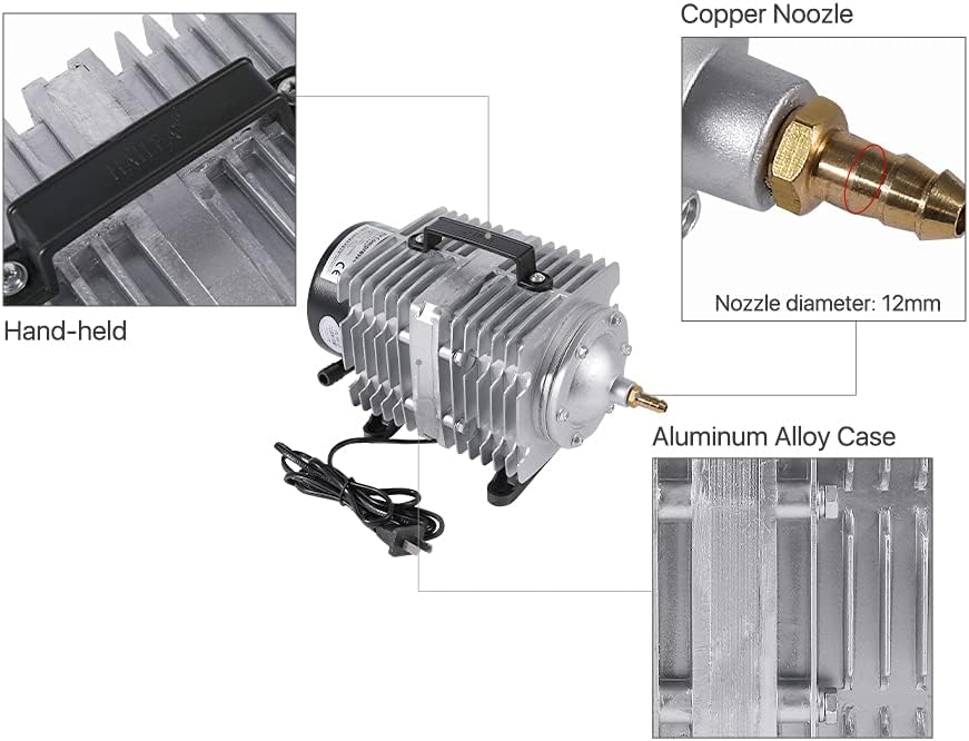 Cloudray Compresor de aire de 135W Bomba de aire comercial magnética eléctrica 120Lmin para máquina de corte de grabado láser de CO2 ACO-009D (220V