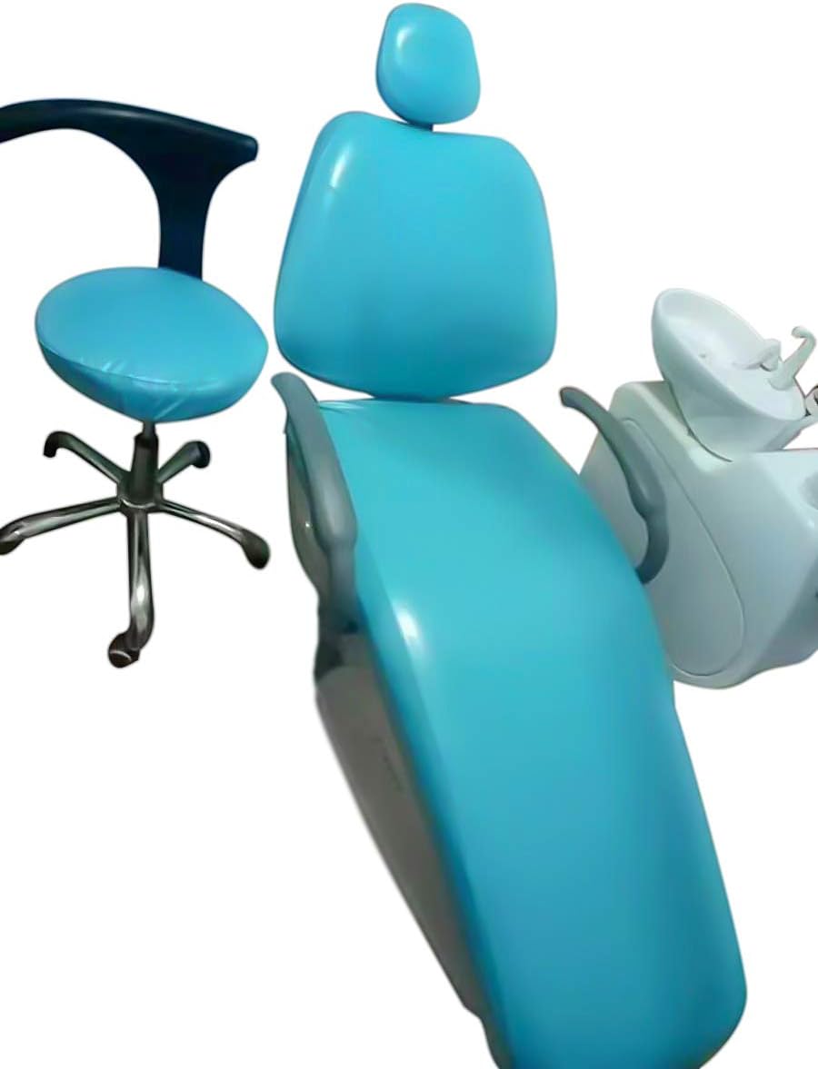 Juego de 4 fundas protectoras completas para sillas dentales, seda de leche avanzada + TPU + película compuesta impermeable (tamaño grande, azul)