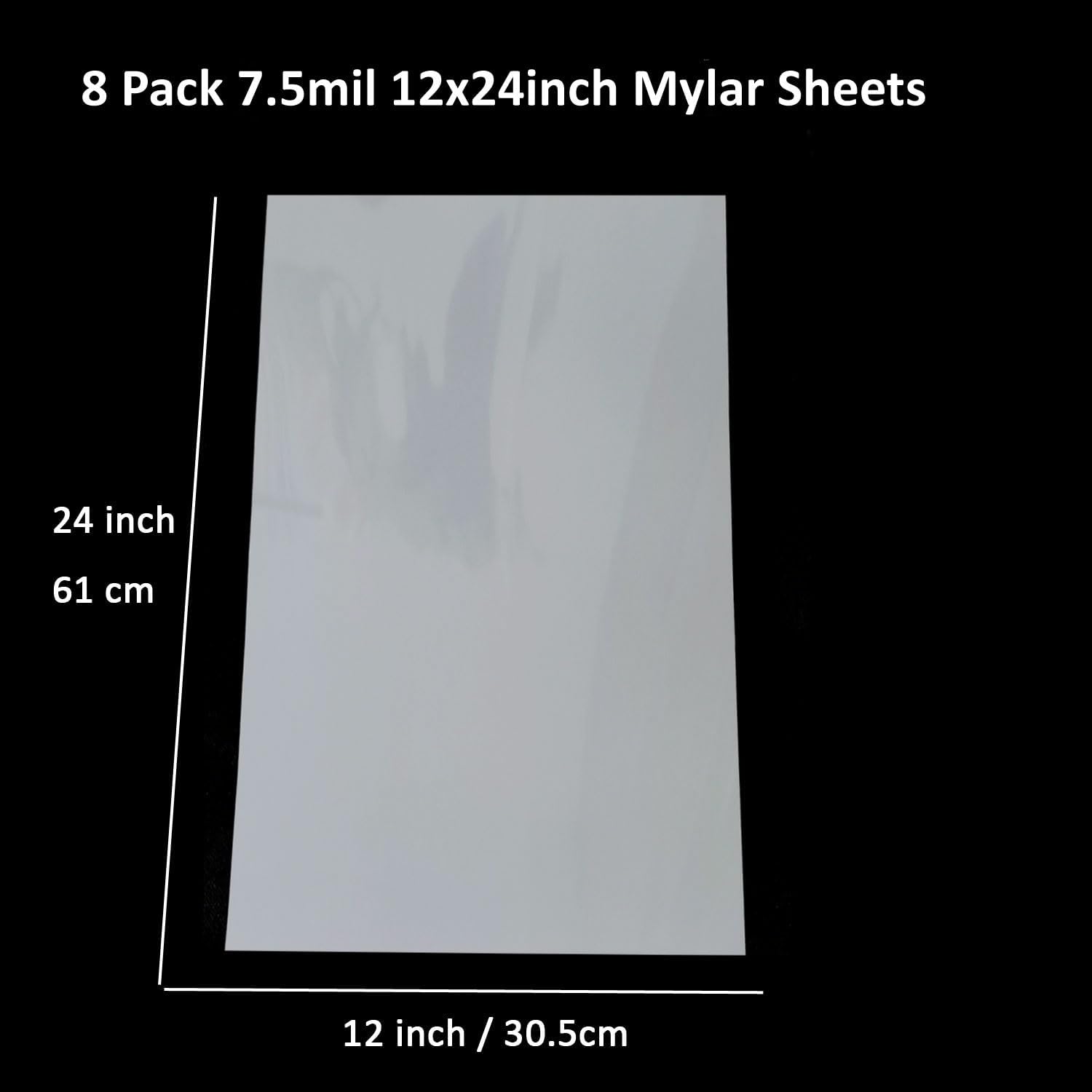 Hojas de Mylar en blanco de 7.5 mil para plantillas, 8 piezas de 12 x 24 pulgadas, hojas de plantillas en blanco de PET translúcido lechoso,
