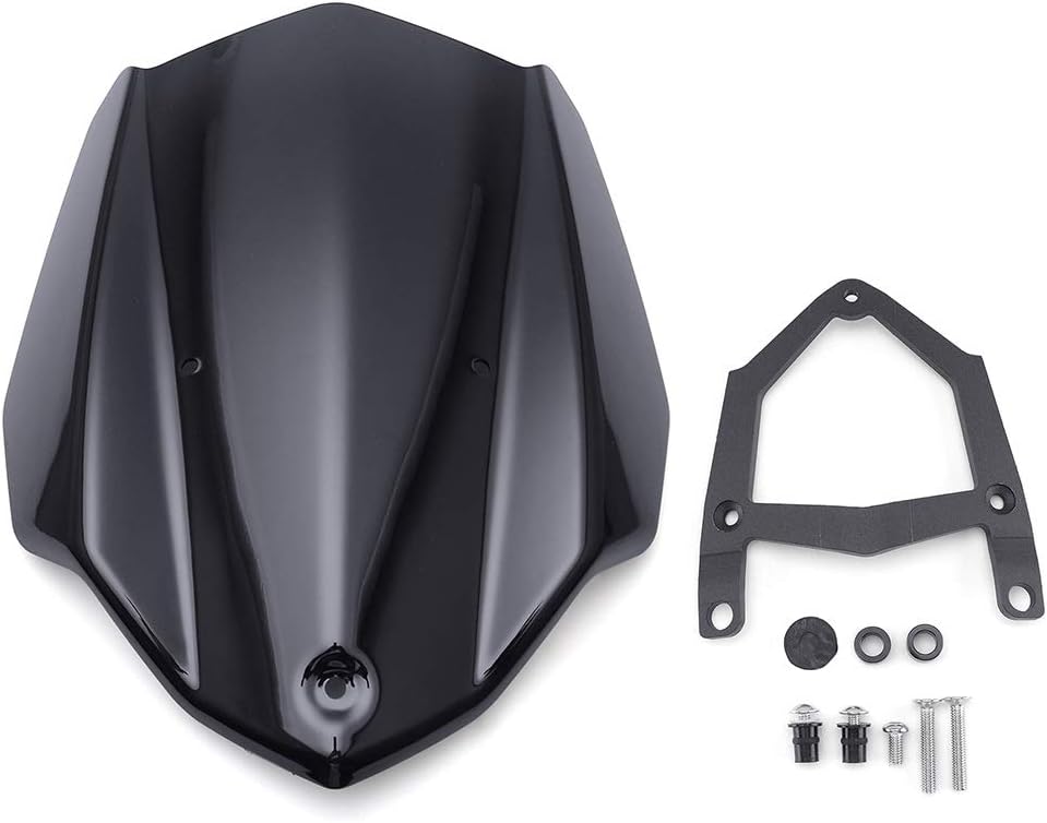 Motorcycle Windshield Windscreen Compatible with MT-03 MT03 MT 03 FZ-03 FZ03 FZ 03 2016 2017 2018 2019 Double Bubble Windshield Wind Deflectors