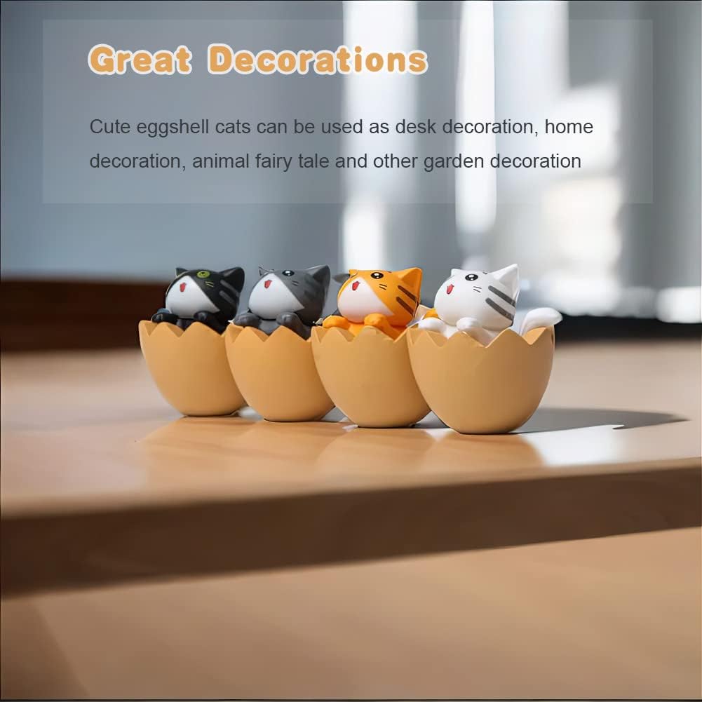 Juego de estatua de gatito, juego de 4 figuras de gato de lujo, lindas figuras de gato, decoración de pasteles de fiesta de cumpleaños, decoración