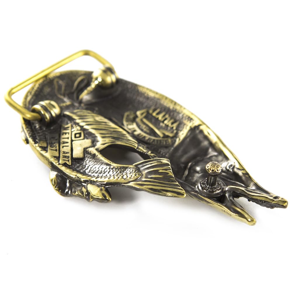 Belt buckle Pike, Handmade fisherman gift trophy fish pike solid brass belt buckle