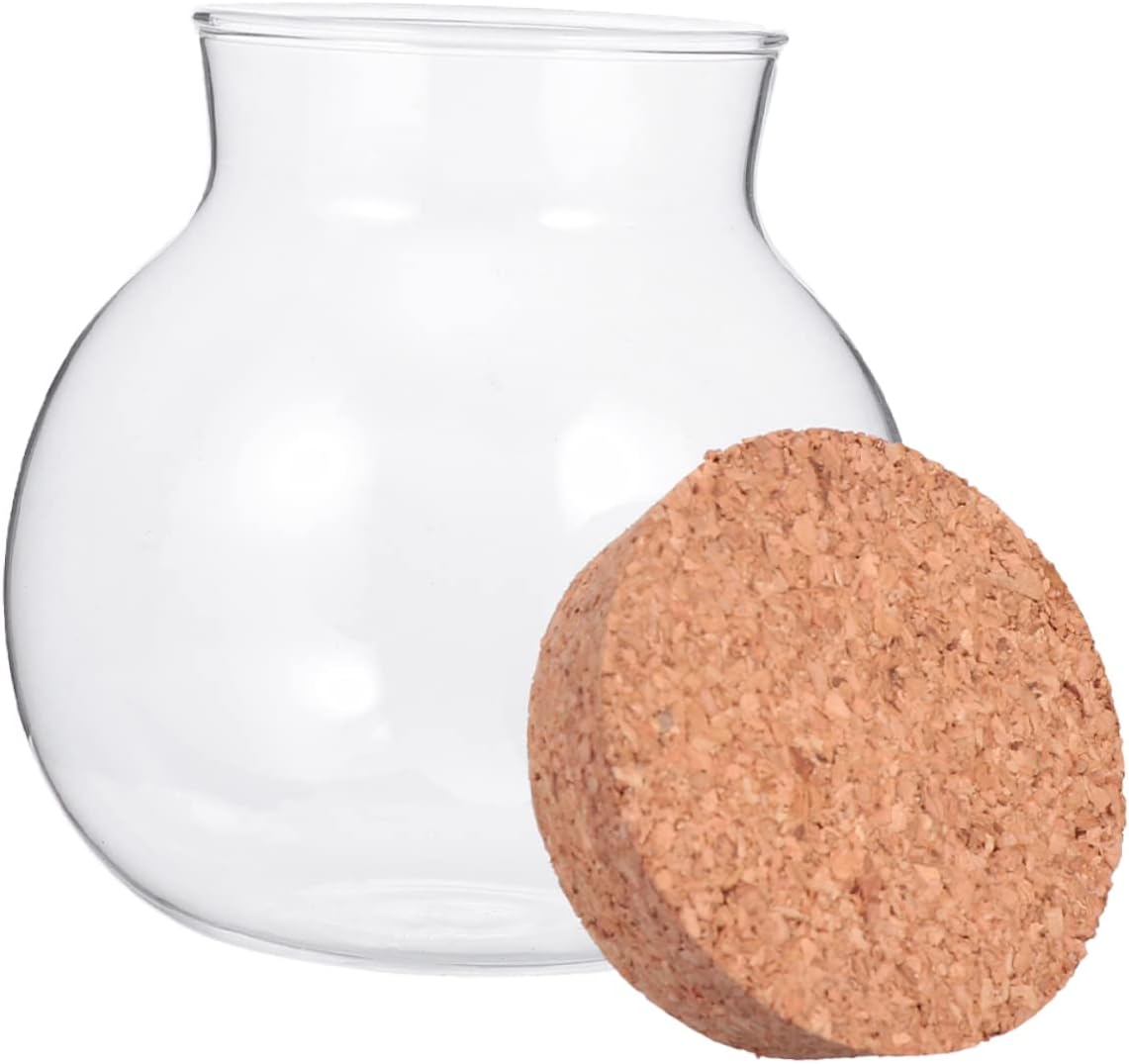 TIDTALEO Tanque de almacenamiento de vidrio de corcho para almacenamiento de café, recipiente hermético para cereales, recipientes grandes de vidrio