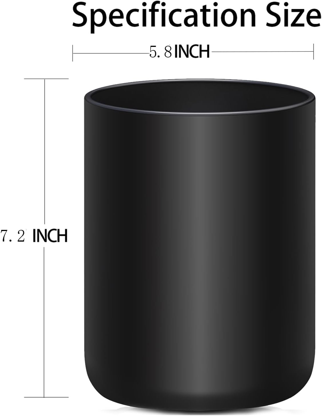 Soporte negro para encimera de cocina, grande de 7.2 pulgadas de cerámica mate para encimera, fácil de limpiar, soporte para espátula de utensilios