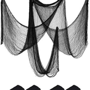 Paquete de 4 paños espeluznantes de Halloween, tela espeluznante de gasa espeluznante, 30 x 120 pulgadas, tela espeluznante, decoración para casas Paquete de 4 paños espeluznantes de Halloween, tela espeluznante de gasa espeluznante, 30 x 120 pulgadas, tela espeluznante, decoración para casas