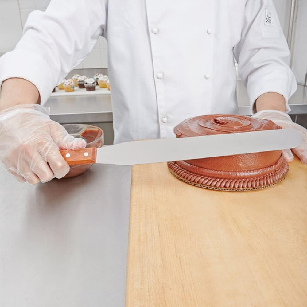Espátula de glaseado flexible de 14 pulgadas de acero inoxidable con mango de madera, espátulas de crema para tartas de mantequilla, espátulas para