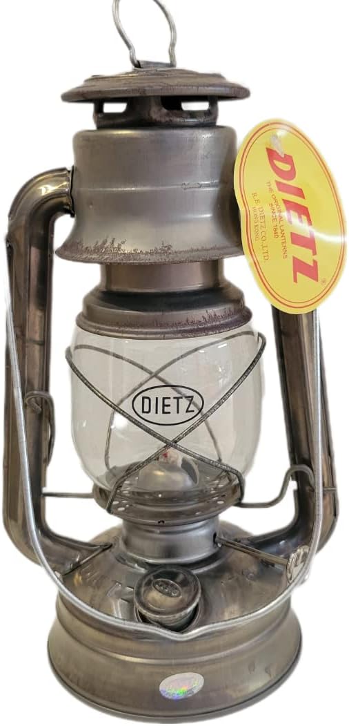 Dietz #76, lámpara con quemador de aceite original, Sin terminar oxidado