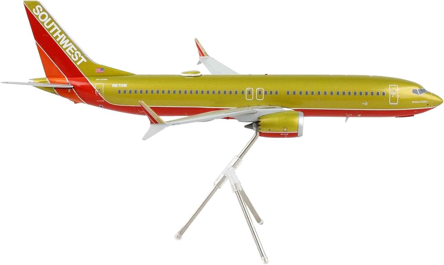 GeminiJets G2SWA1216 Southwest Airlines Boeing 737 MAX 8 Gold Retro Livery N871HK Escala 1200