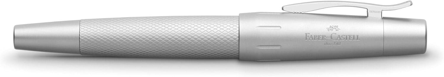 Faber-Castell E-motion EF – Pluma estilográfica, color plata pura