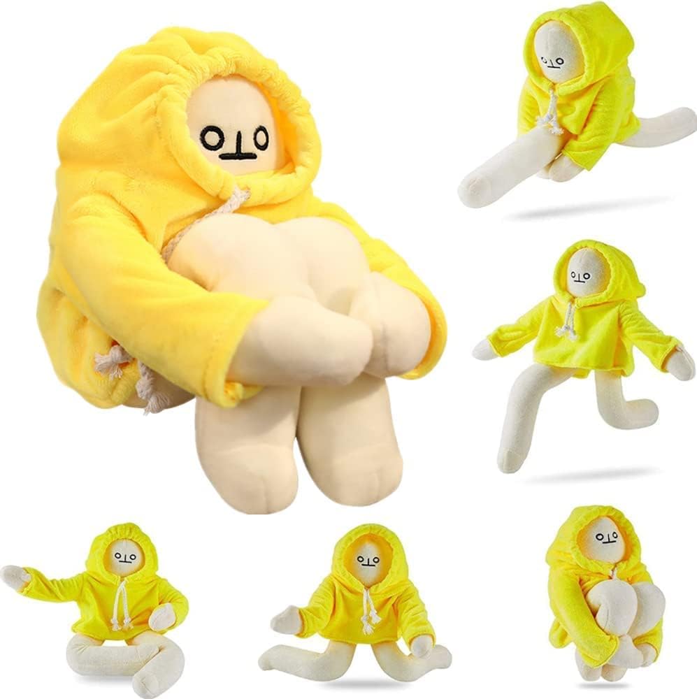 Juguete de peluche de Banana Man, 25.6 pulgadas, extraño muñeco de plátano con imán, divertido juguete de descompresión posable, animales de