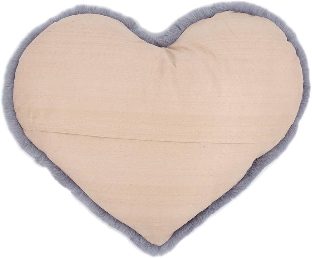 surell – Almohada en forma de corazón de piel sintética – Almohada mullida y esponjosa – Almohada decorativa peluda – Ropa de cama de lujo –