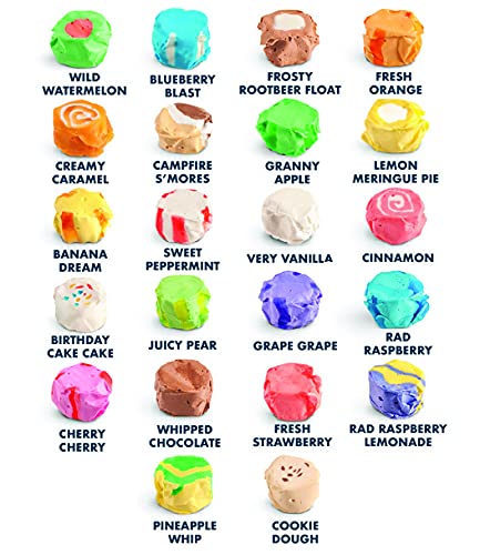 Taffy Shop Caramelos de agua salada “Favorites Mix”, varios sabores a granel de caramelo salado, bolsa temática única de 25 piezas de dulces gourmet