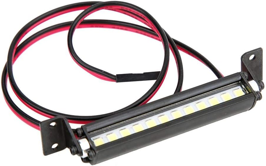 Dilwe Luces de techo LED de luz de coche RC, mini 12 LED barra de luz lámpara de techo apto para TRX-4 Scx10 110 4WD Crawler (negro)