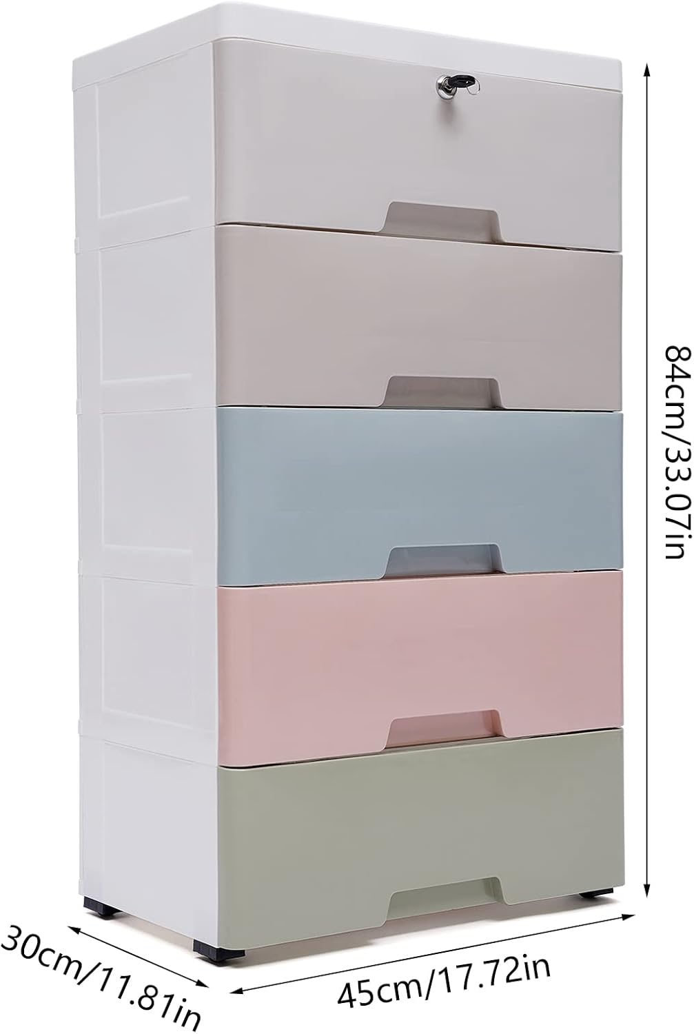 YETINGSHOP Cajones de plástico, armario de almacenamiento, torre vertical apilable de almacenamiento de ropa de 5 cajones, armario alto de pecho