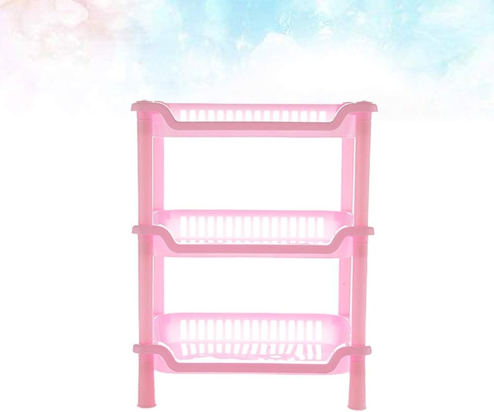 Cabilock Estante organizador de ducha de 3 niveles, estante de baño, estante de baño, estantes organizadores de plástico rosa, para baño,