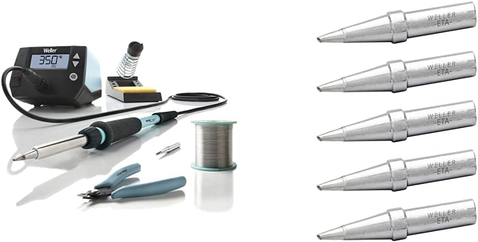 Weller WE1010EDU Educación Soldadura Kit de 8 piezas con 5 piezas ETA-5 .062″ Destornillador ET Juego de puntas de soldadura
