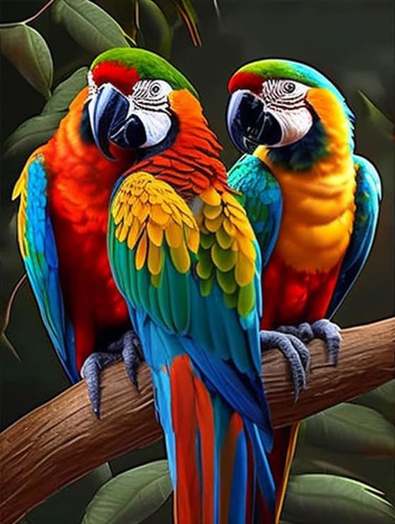 Kits de pintura de diamantes 5D para adultos, loro peculiar, kit de pintura de diamante, hermosos animales de dibujos animados por números para