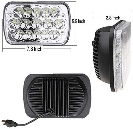 2 faros delanteros rectangulares de 45 W, 7 x 6, 5 x 7 pulgadas, 6052 6054 H5054 H5054 H6054 HiBajo, repuesto de haz sellado para Chevy Express