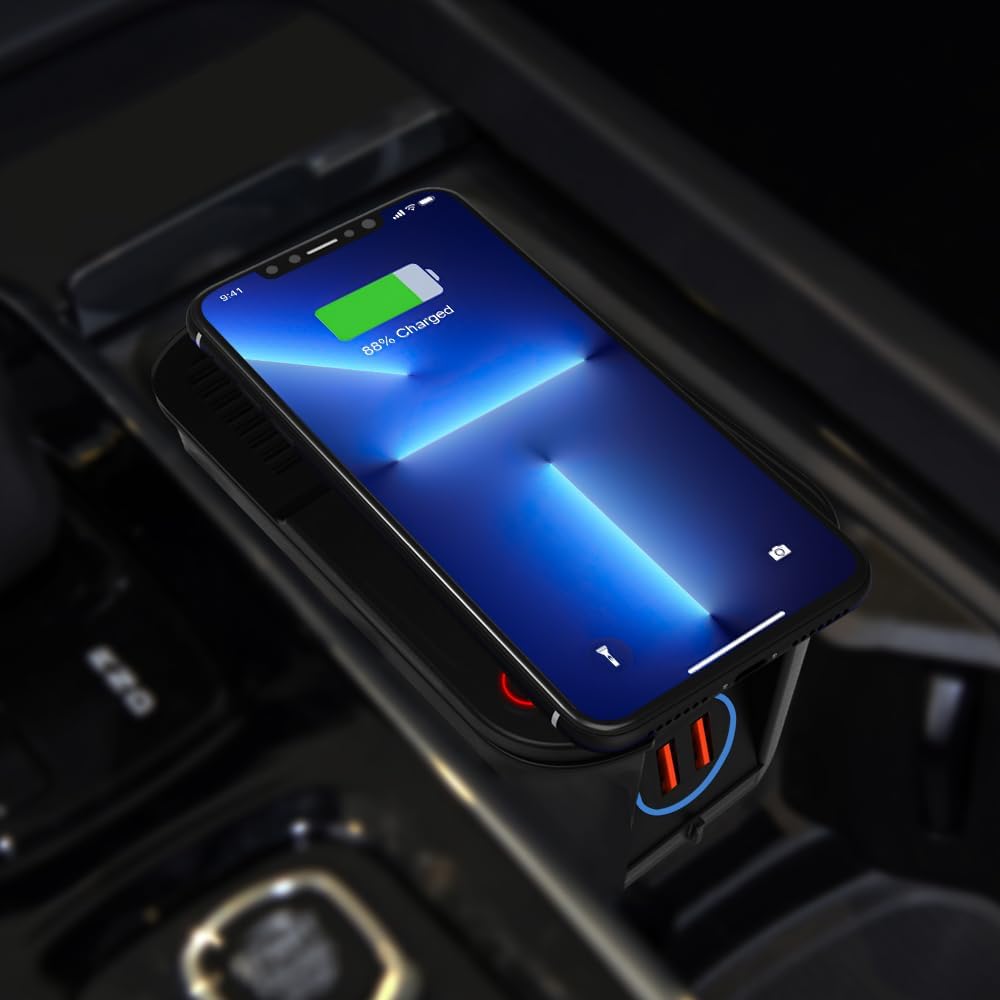 Actualizado 2024 Cargador de teléfono inalámbrico Volvo, compatible con Volvo XC90XC60S90S60V90V60, consola central, accesorios Volvo, alfombrilla