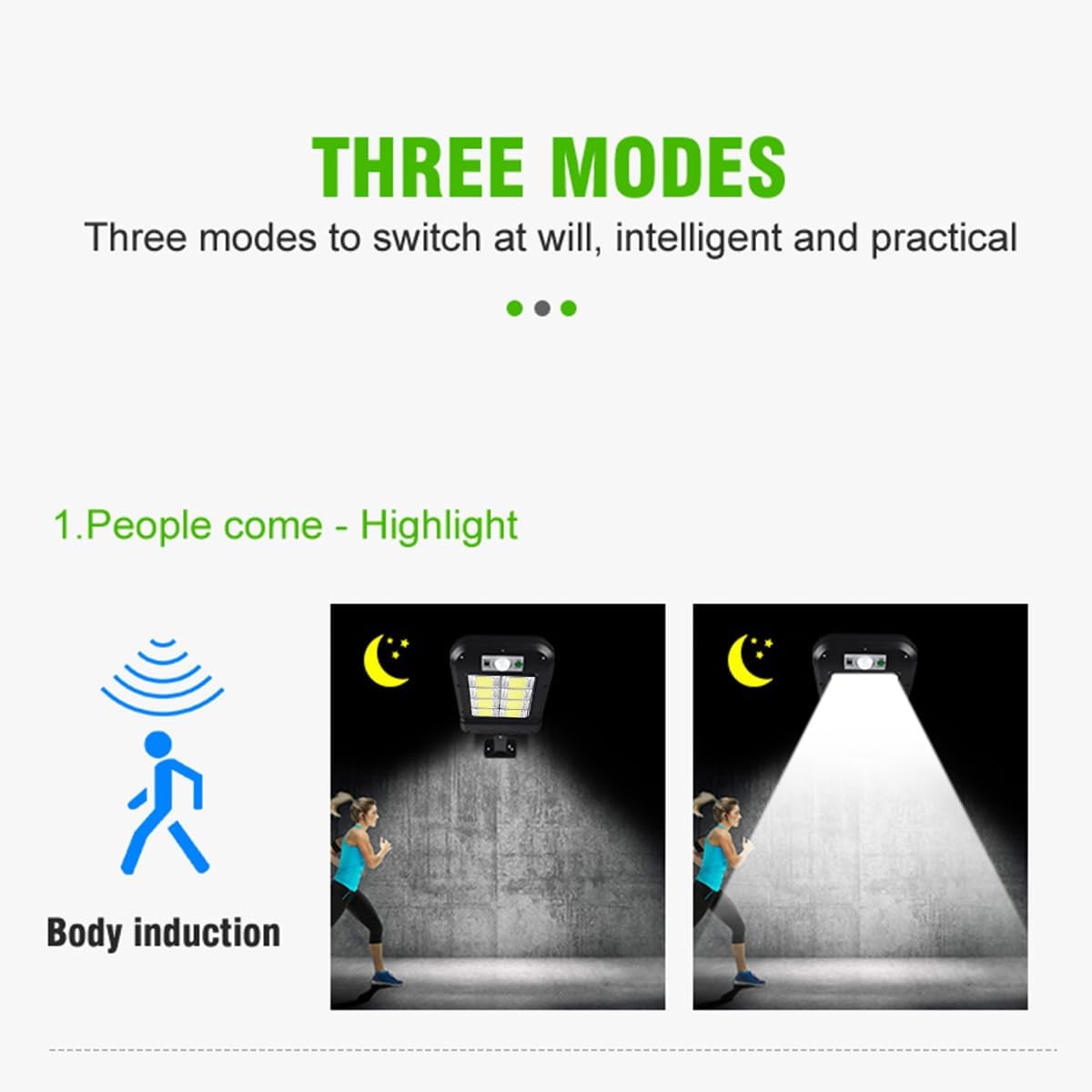 120 luces LED solares para exteriores, sensor de movimiento inalámbrico Ip65, control remoto, luces solares de estacionamiento, luz de pared de