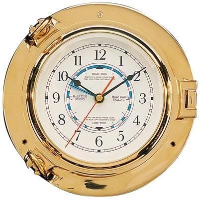 HS Reloj de marea y hora de ojo de buey de latón