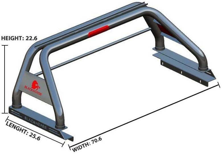 Black Horse – Barra antivuelco clásica de acero inoxidable compatible con Toyota Tacoma RB006SS 2005-2023