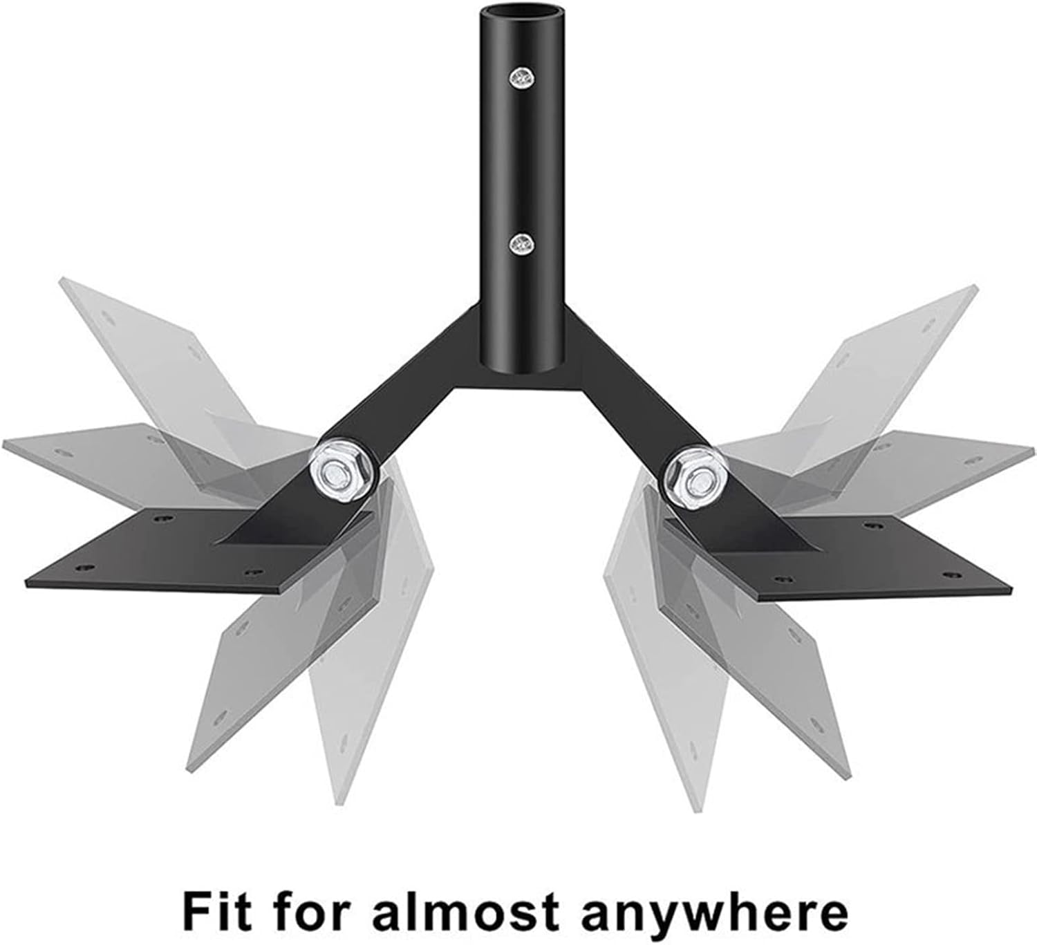 1 juego de veleta ajustable Ridge Vent montaje de techo, montaje de paletas de acero para cúpula con soportes de montaje extensión negro