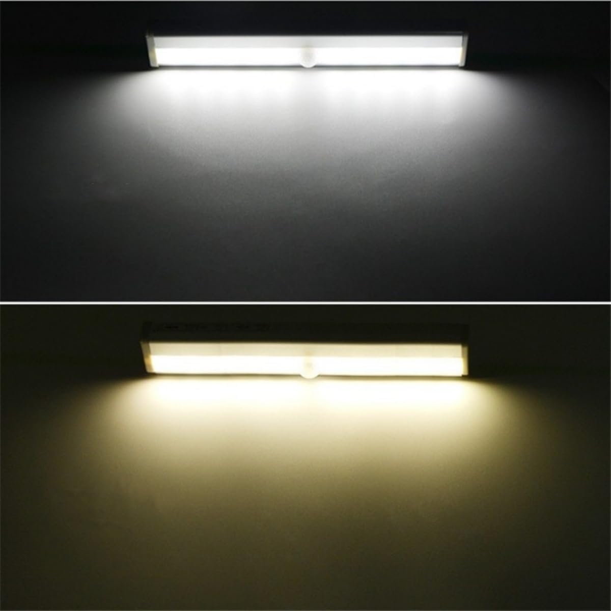 2 luces LED con sensor de movimiento infrarrojo para luz debajo del mostrador en cocina, pasillo, escalera, armario, tocador (luz cálida)