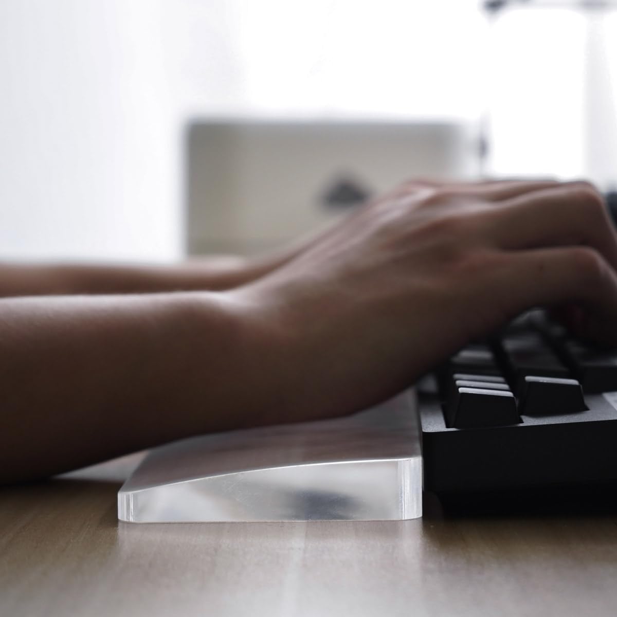 Reposamuñecas acrílico para teclado mecánico, reposamanos ergonómico para teclado de computadora, base antideslizante, almohadilla de muñeca para
