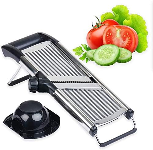 Upgraded Mandolina Food Slicer con hoja última intervensión Guantes Protección Contra Cortes y GuardiaAjustable French Fry Cutter y cortador