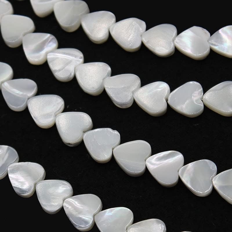 Cuentas de concha de corazón blanco natural, cuentas de nácar, de agua dulce, para hacer joyas, bricolaje, collar, pulsera, accesorios hechos a mano