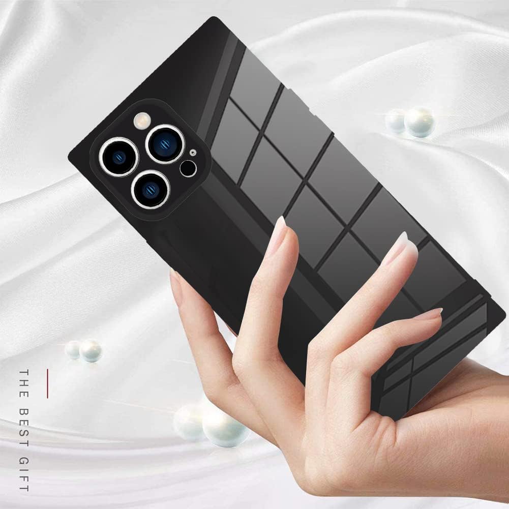 LSL Funda para iPhone 13 Pro de poliuretano termoplástico suave negro, anticaídas, antiarañazos, absorción de golpes, funda protectora inalámbrica