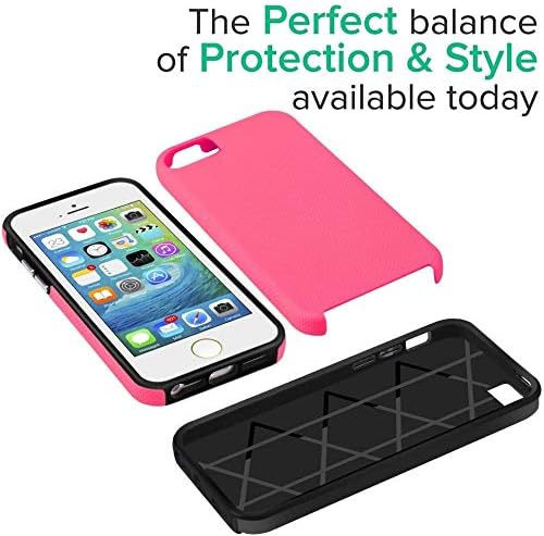 Funda para iPhone 55sSE, funda Dual Guard resistente al impacto y a rasguños con protección contra caídas Celebre para iPhone 55SSE (verde menta),