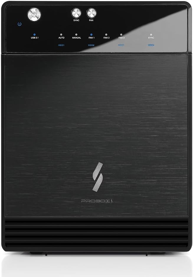 Armario para disco duro Mediasonic USB 3.1 4 Bay 3.5″ SATA – USB 3.1 Gen 2 10Gbps Tipo CUSB-C (HF7-SU31C)