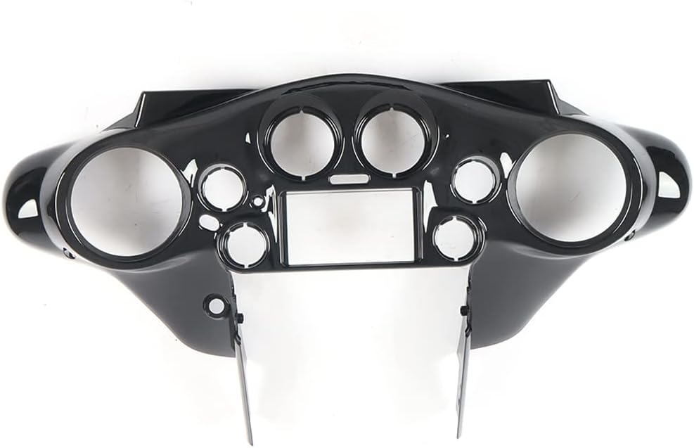 Kit de carenado interior doble DIN para carenado de murciélago compatible con Harley-Davidson Touring FLH 1998-2013 negro brillante