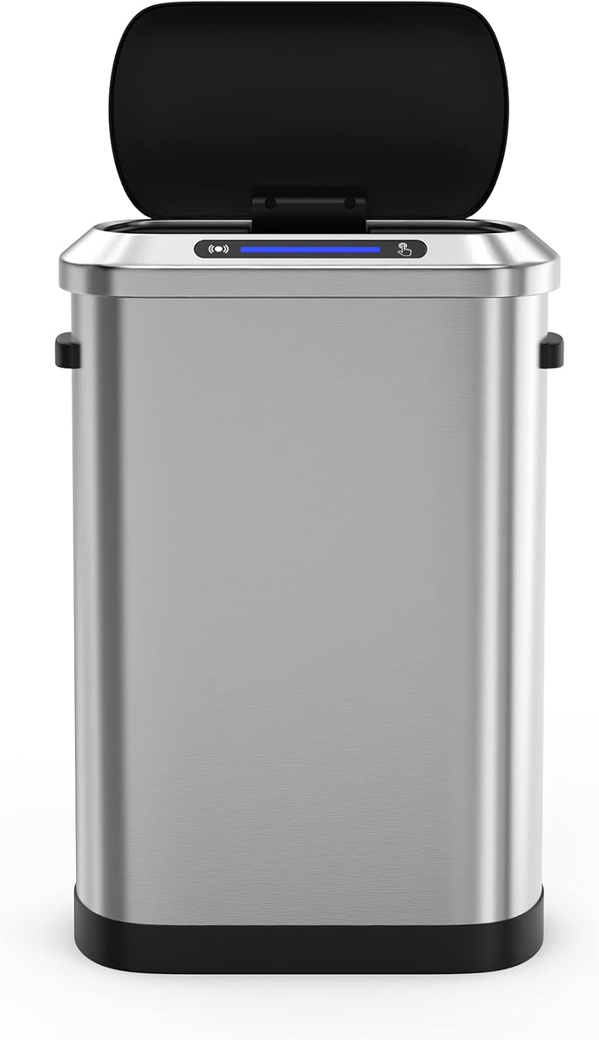 Bote de basura automático inteligente de 13 galones de 50 litros con tapa, cuerpo grueso de acero inoxidable y tapa de sensor sin tacto súper