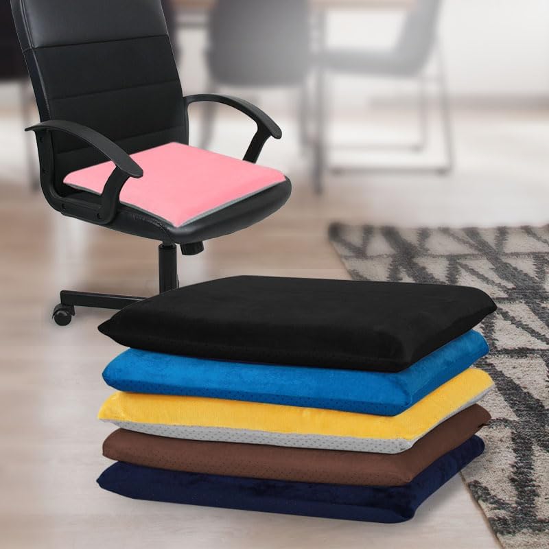 Cojín cuadrado para asiento de silla, cojín de espuma viscoelástica para cocina, comedor, oficina o automóvil, 16 x 16 pulgadas, color azul marino