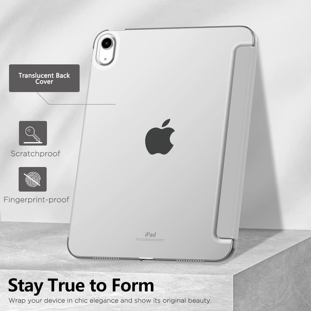 MoKo Funda para iPad de 10 generación 2022, carcasa trasera translúcida de policarbonato duro delgado para iPad de 10.9 pulgadas 2022, compatible