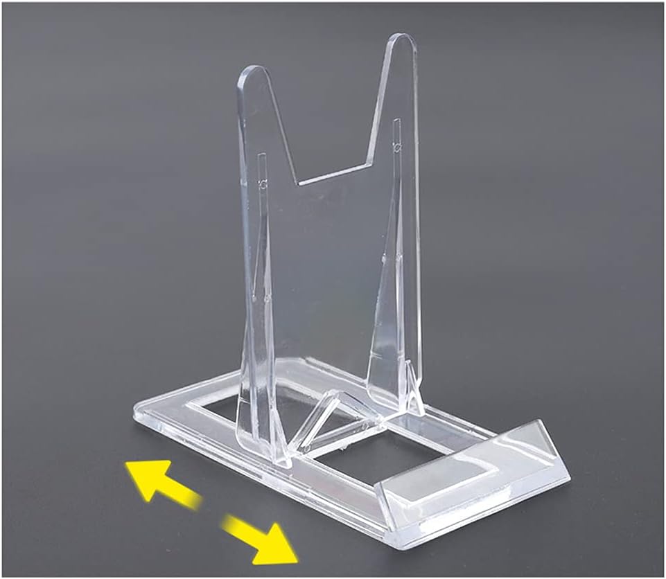 2 piezas de caballete acrílico soporte de exhibición de placa de plástico, mini caballete soporte de caballete soporte ajustable para fotos, soporte