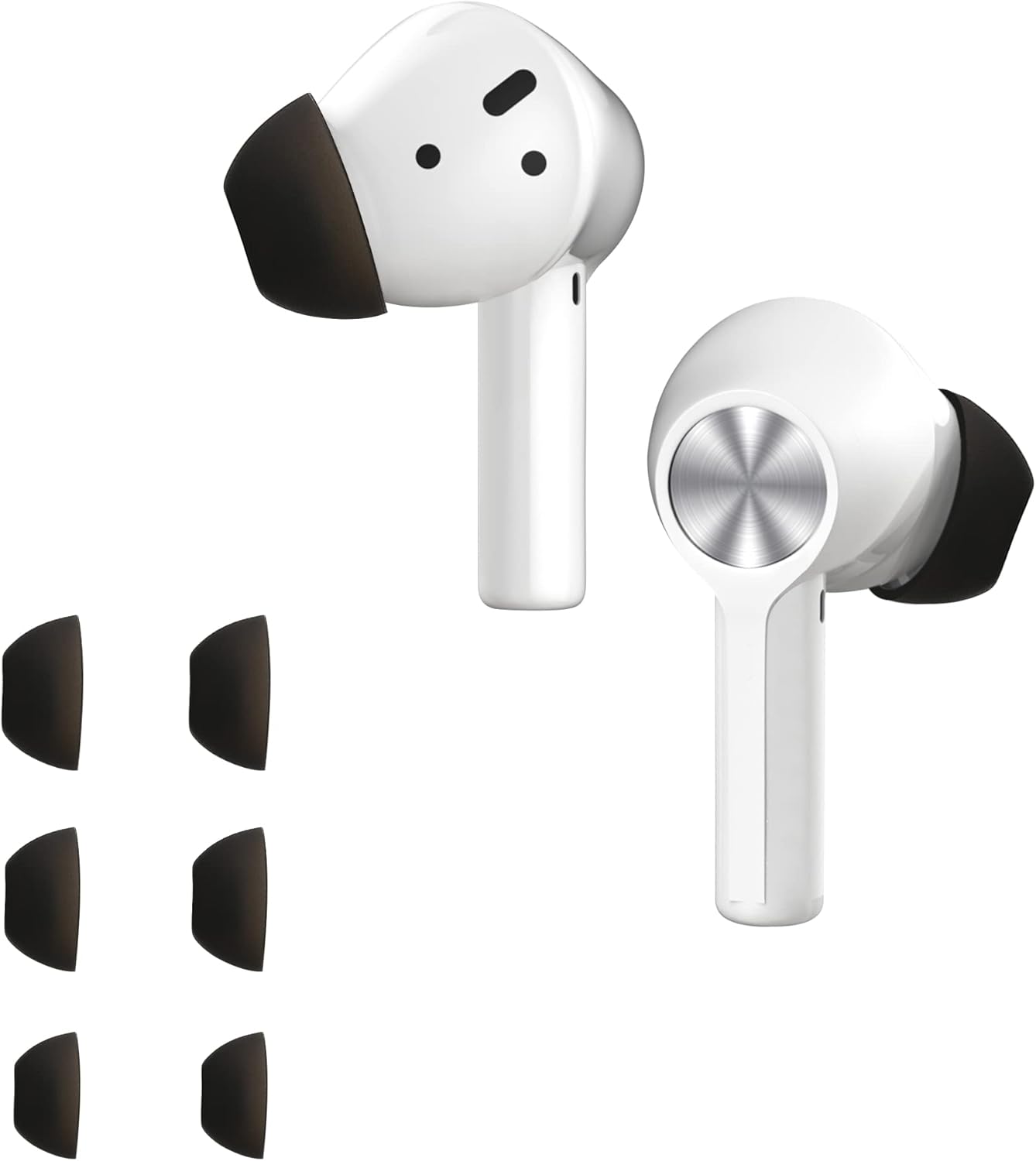 kwmobile 6 puntas de repuesto compatibles con Oneplus Buds Z2 – Puntas de silicona para auriculares, color negro