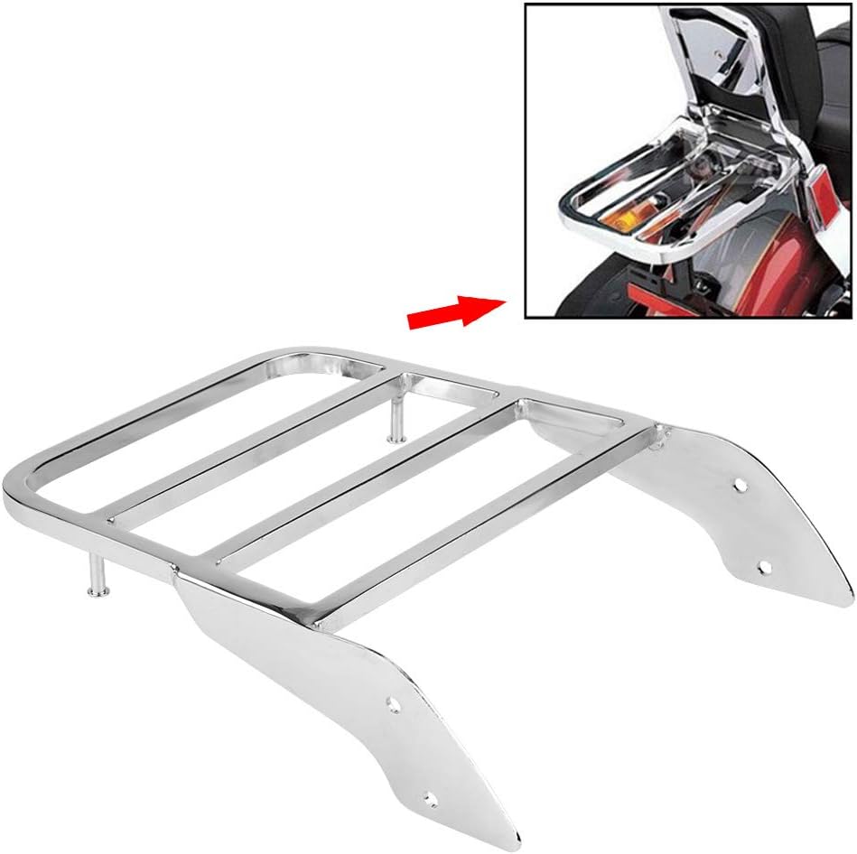KIMISS Portaequipajes trasero, para motocicleta, barra Sissy Bar para Honda Shadow VT750 C2 1997-2003 (cromo plateado)