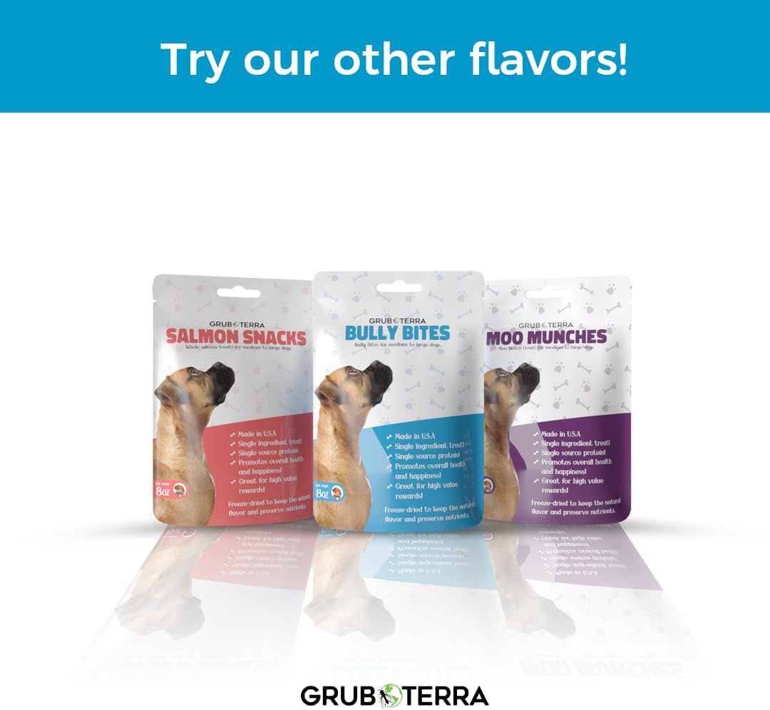 GrubTerra Natural Beef Dog – Golosinas dentales para perros, hechas en Estados Unidos, bocadillos saludables para perros, sin granos, con alto