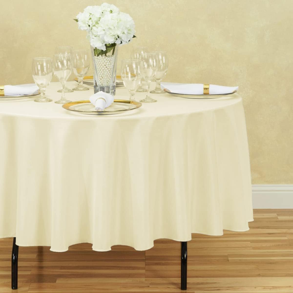 Sparkles Make It Special Leading Linens – Mantel redondo de tela de poliéster de 90 pulgadas – Recepción de boda, restaurante, banquete, fiesta,