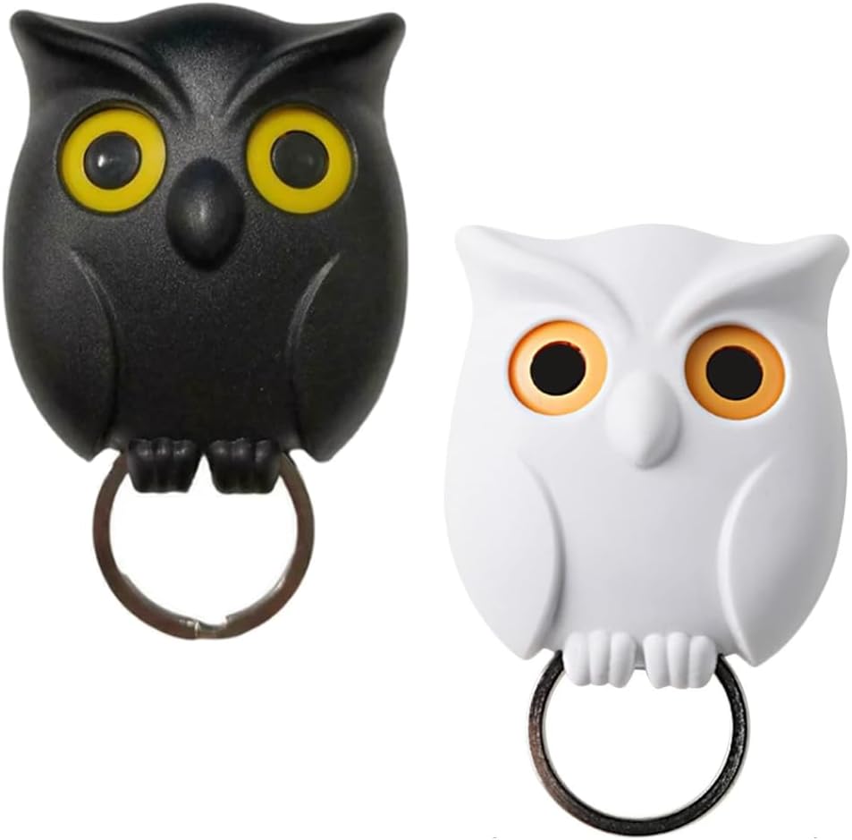 soputry Soporte magnético para llaves de búho, búho nocturno, ganchos para llaves de búho, ganchos de llave de búho, ojos abiertos y cerrados, con