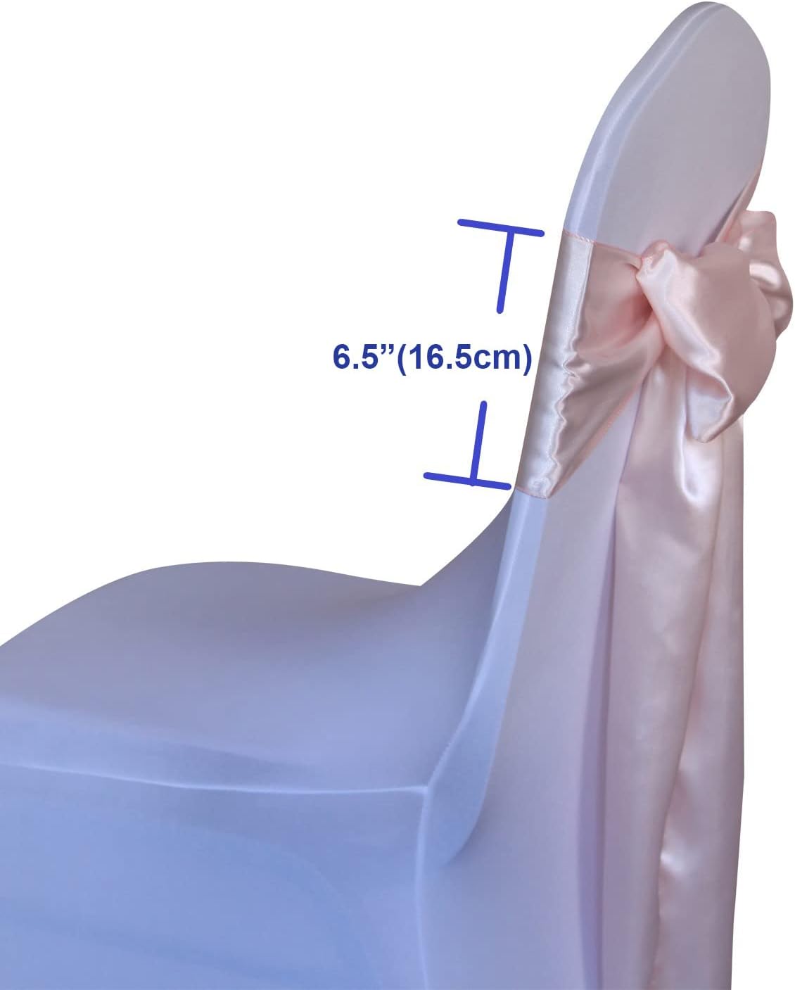 WELMATCH Lazos para silla de satén rosa rubor, 12 unidades, para decoración de banquetes de boda, fiesta, evento, decoración (rosa rubor, 12)