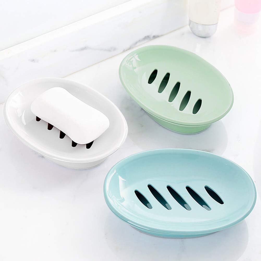 WYOK Paquete de 2 jaboneras con soporte para jabón de drenaje, fácil limpieza, ahorrador de jabón, bandeja de jabón blanda para ducha, baño, cocina